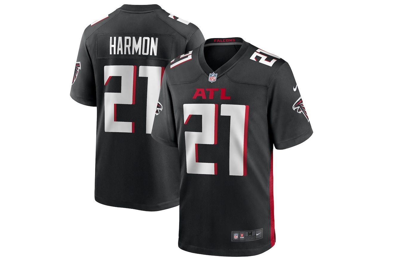Men Atlanta Falcons #21 Duron Harmon Nike Black Game Player NFL Jersey